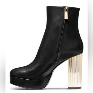 Michael Kors Black Boots with Gold Heel
